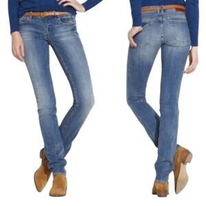 Madewell Rail Straight Jeans Medium Light Wash Low Rise Size 28x34